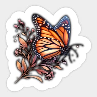 orange butterfly Sticker